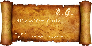 Márhoffer Gyula névjegykártya