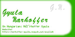 gyula marhoffer business card